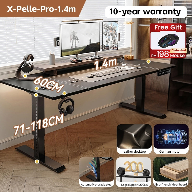 Xpanse X-Pelle Leather Electric Table