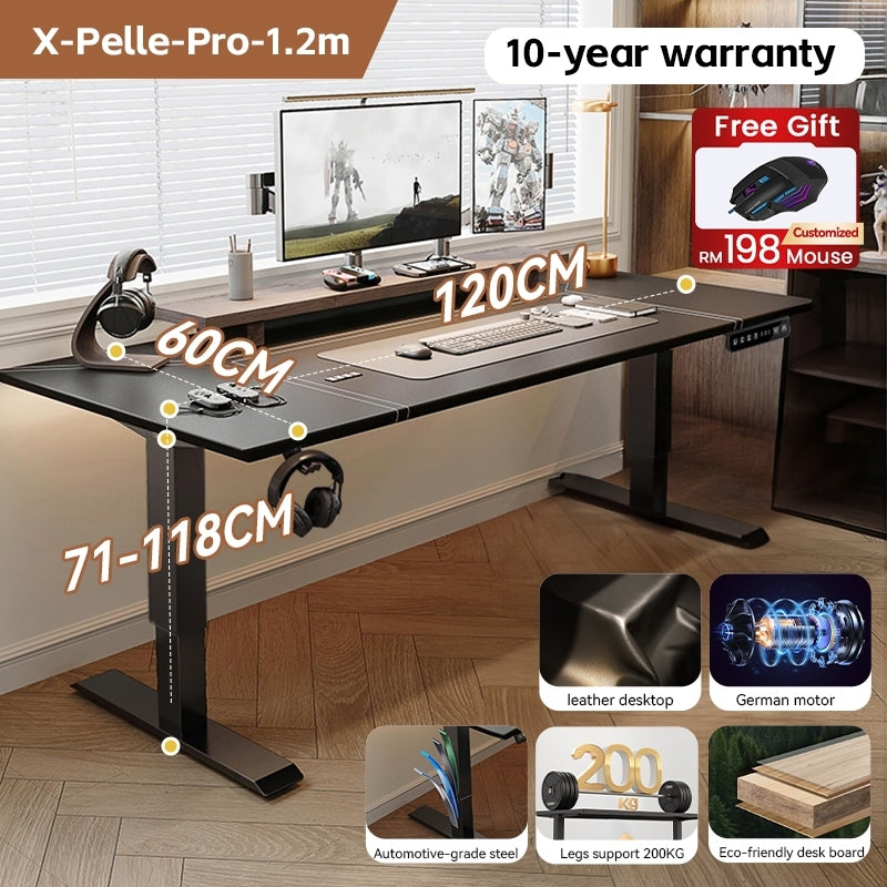 Xpanse X-Pelle Leather Electric Table