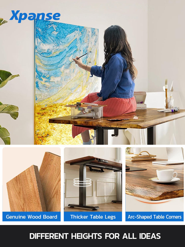 Xpanse Southeast Asian Walnut Electric Office Table