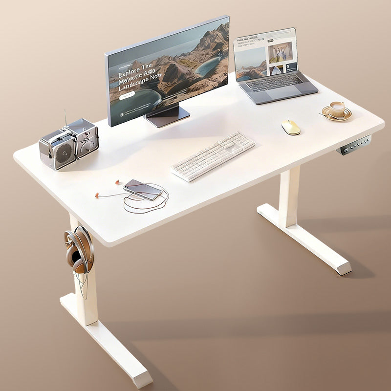 Xpanse Minimalist White Wood Electric Office Table
