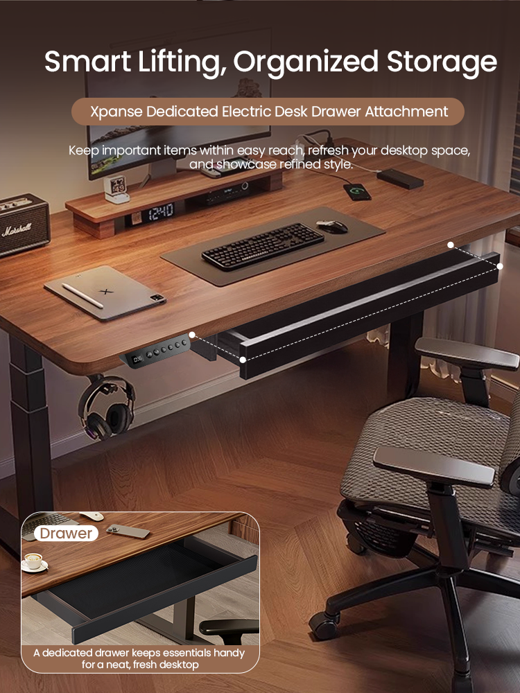 Xpanse Southeast Asian Walnut Electric Office Table