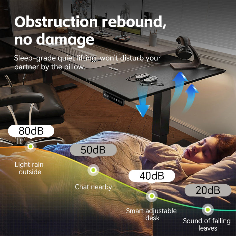 Xpanse X-Pelle Leather Electric Table