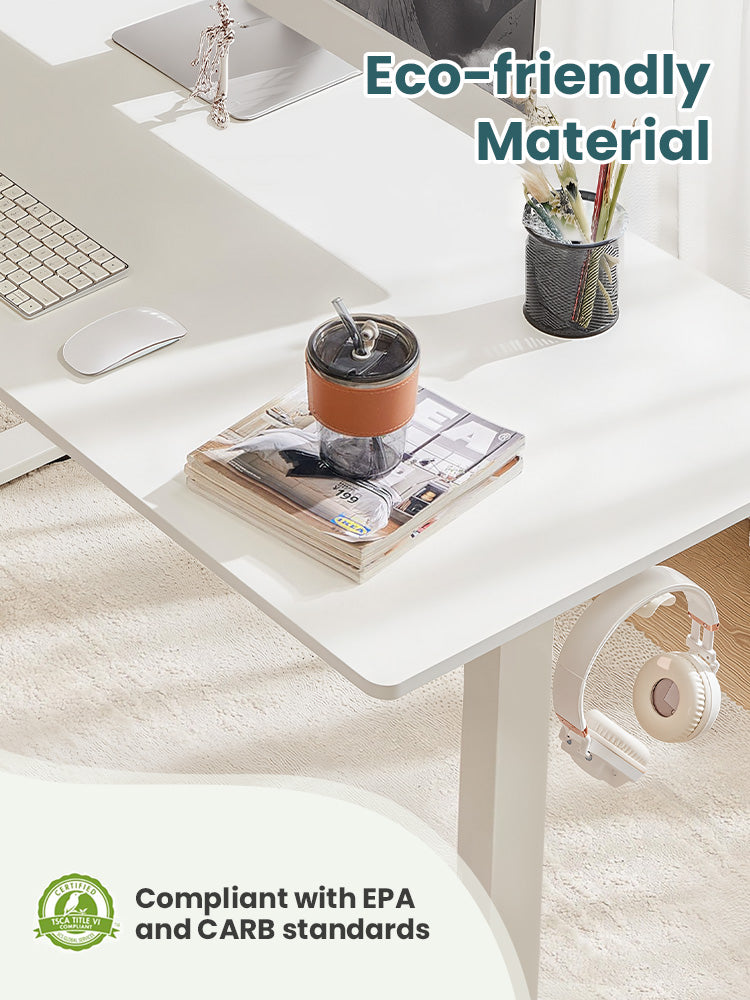 Xpanse Minimalist White Wood Electric Office Table