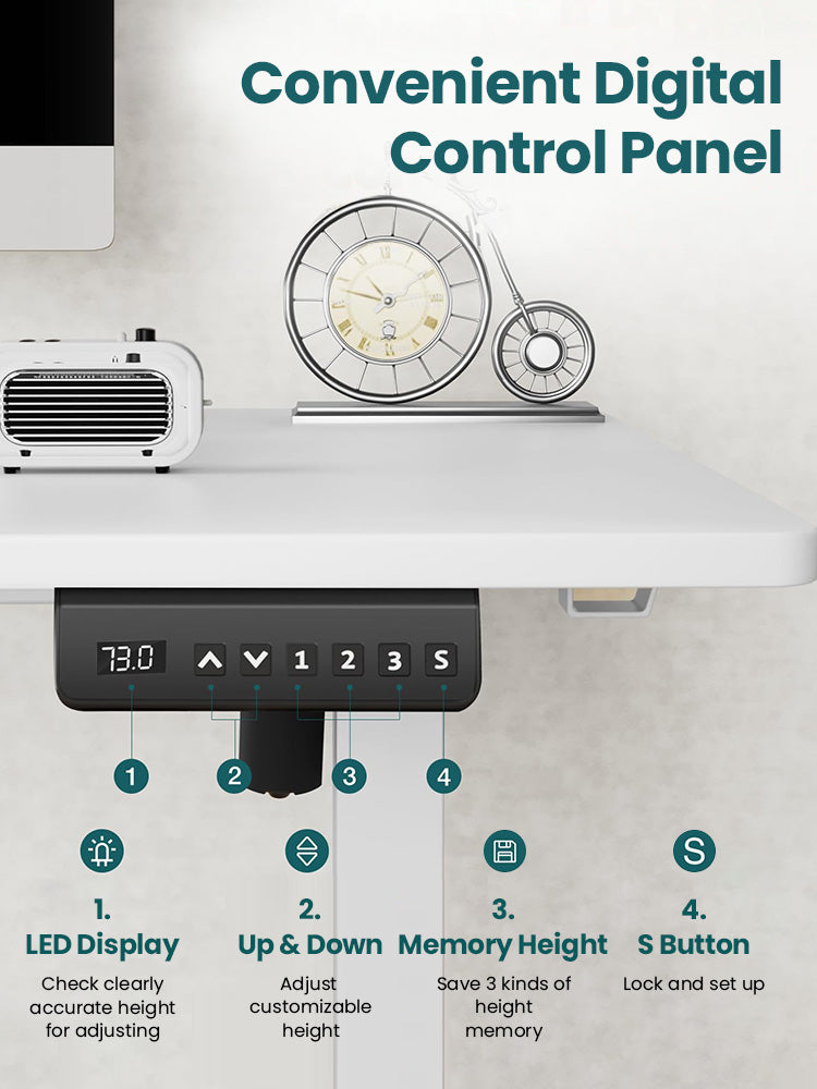 Xpanse Minimalist White Wood Electric Office Table