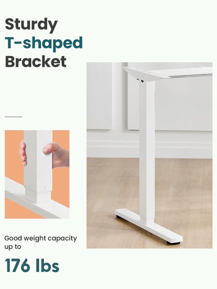 Xpanse Minimalist White Wood Electric Office Table