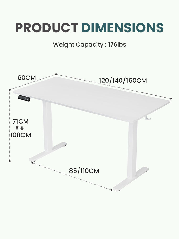 Xpanse Minimalist White Wood Electric Office Table