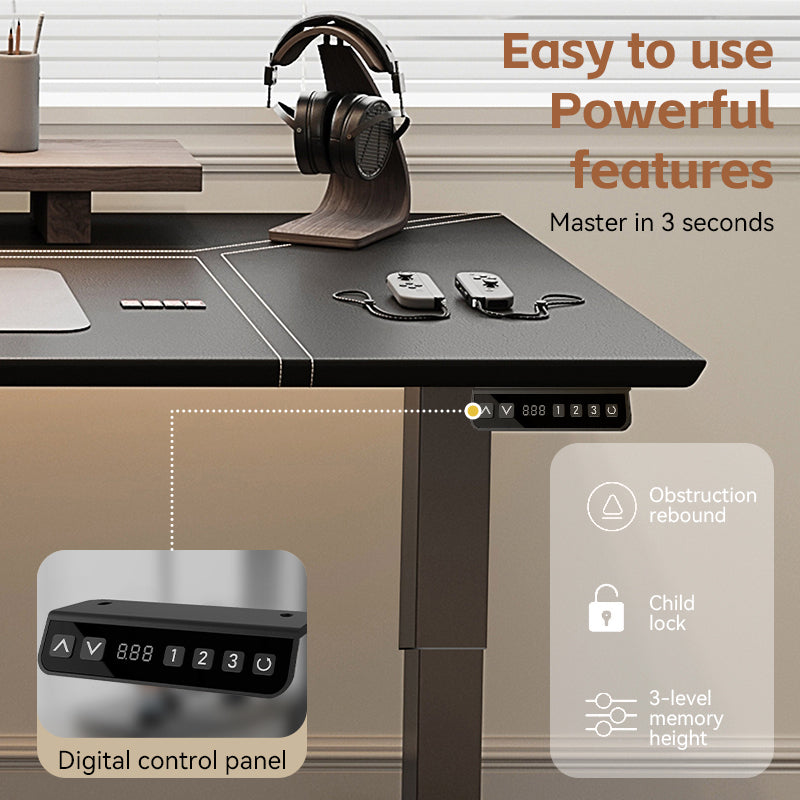 Xpanse X-Pelle Leather Electric Table