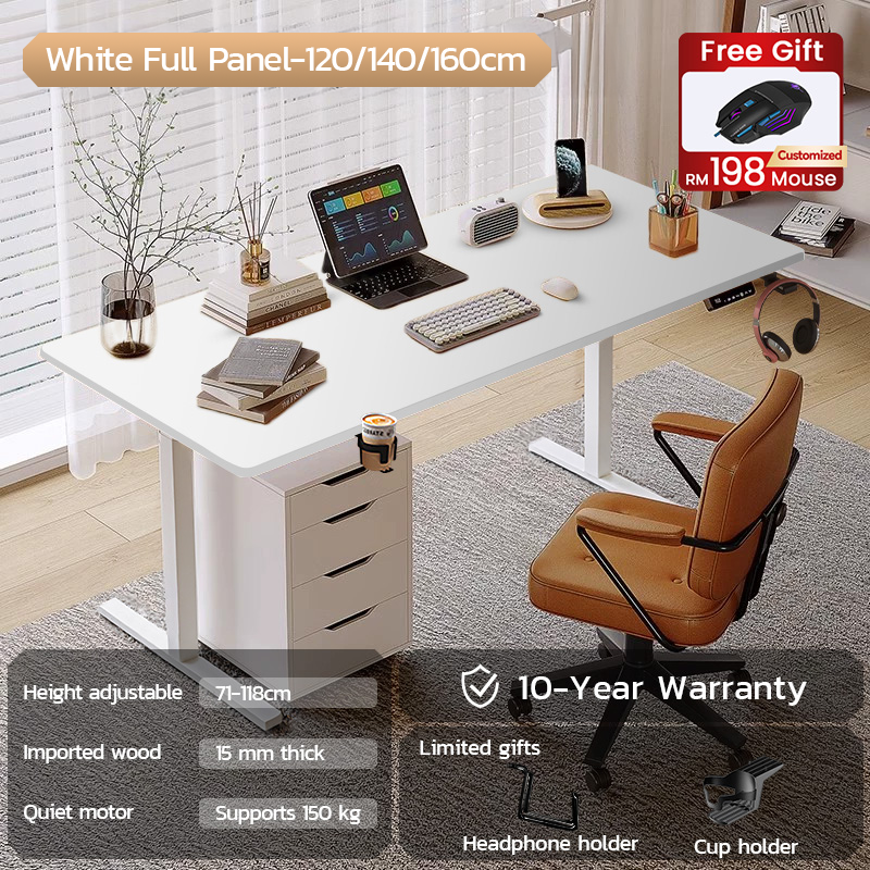 Xpanse Minimalist White Wood Electric Office Table – Xpanse Official Store