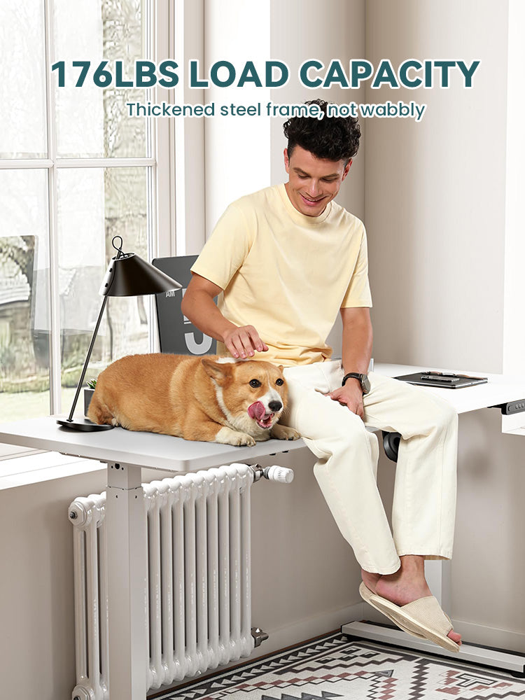 Xpanse Minimalist White Wood Electric Office Table