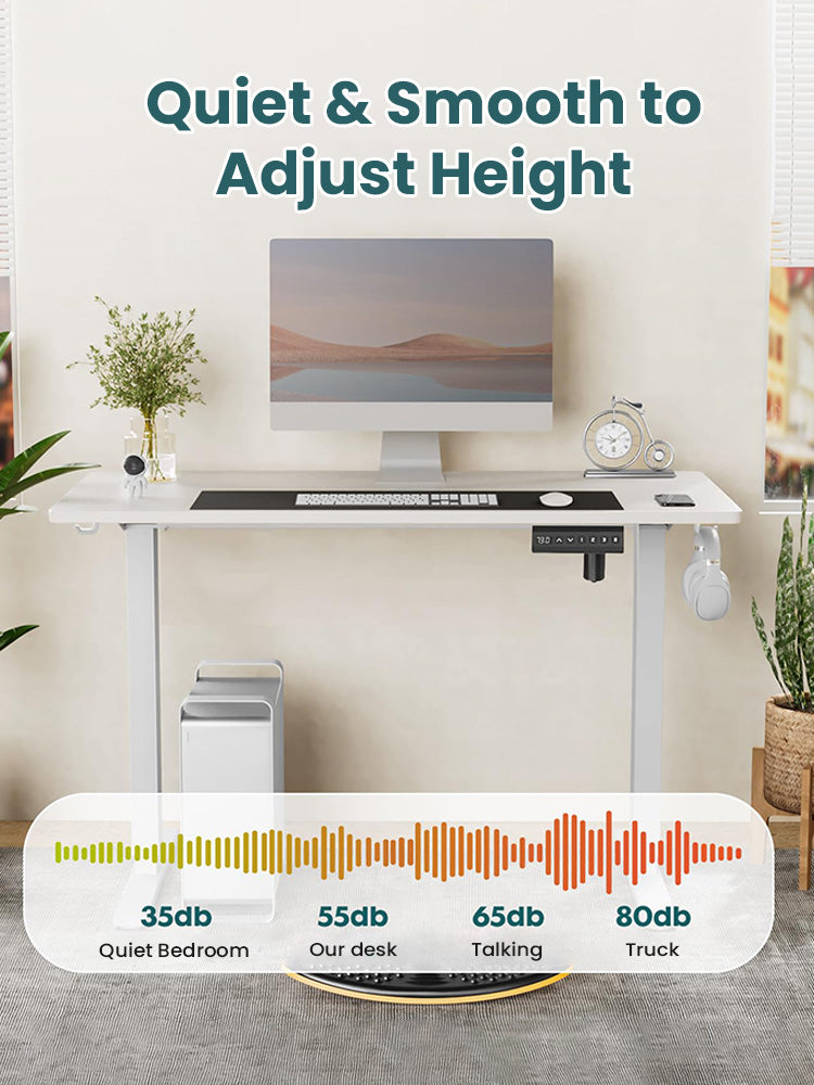 Xpanse Minimalist White Wood Electric Office Table